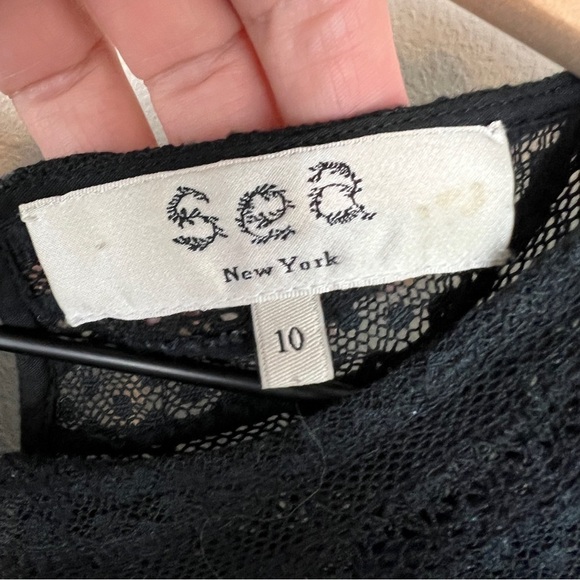 SEA New York Black Lace Ruffle Top - Picture 4 of 6